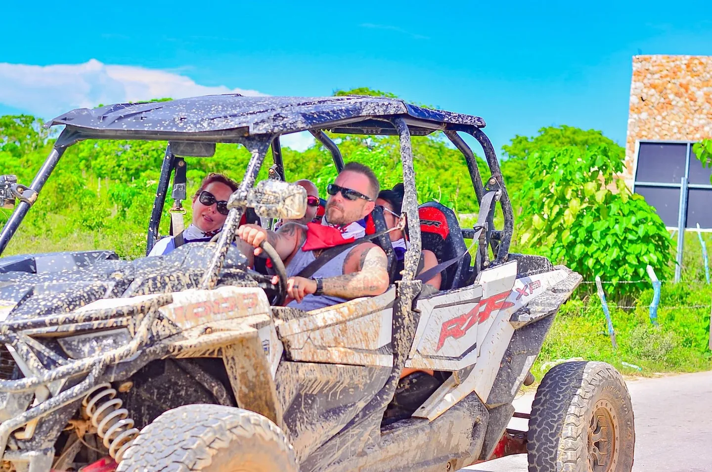 Travelers riding a buggy in Punta Cana