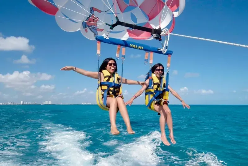 Parasailing over the Punta Cana coast